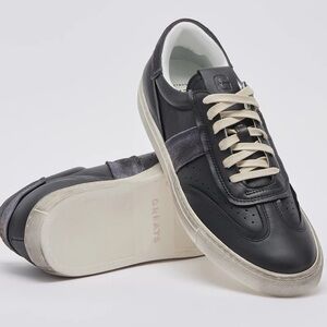 Men’s Greats “The Charlie” Distressed Leather Sneaker Shoes Black Gray Size 13